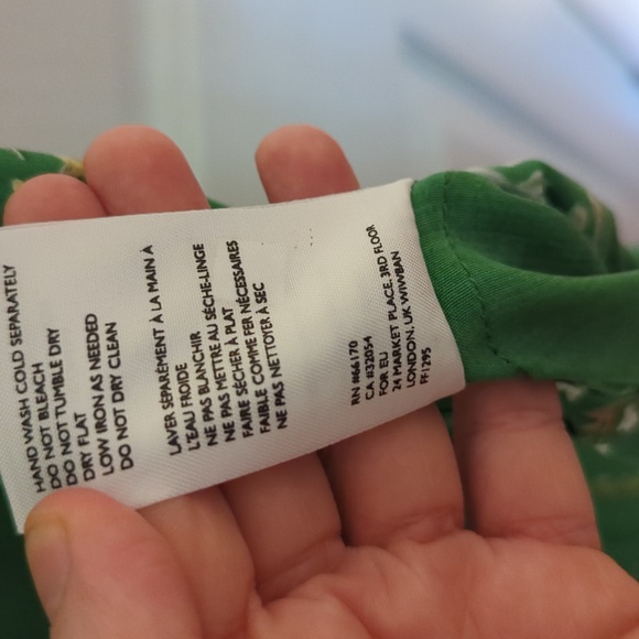 Faithfull the Brand Smocked Myrtille Dress Cottagecore Vacation Floral Green - Picture 9 of 10